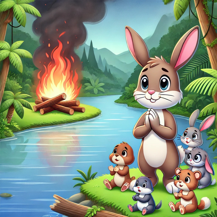 The Hare and the Fire – An English Folktale About Bravery